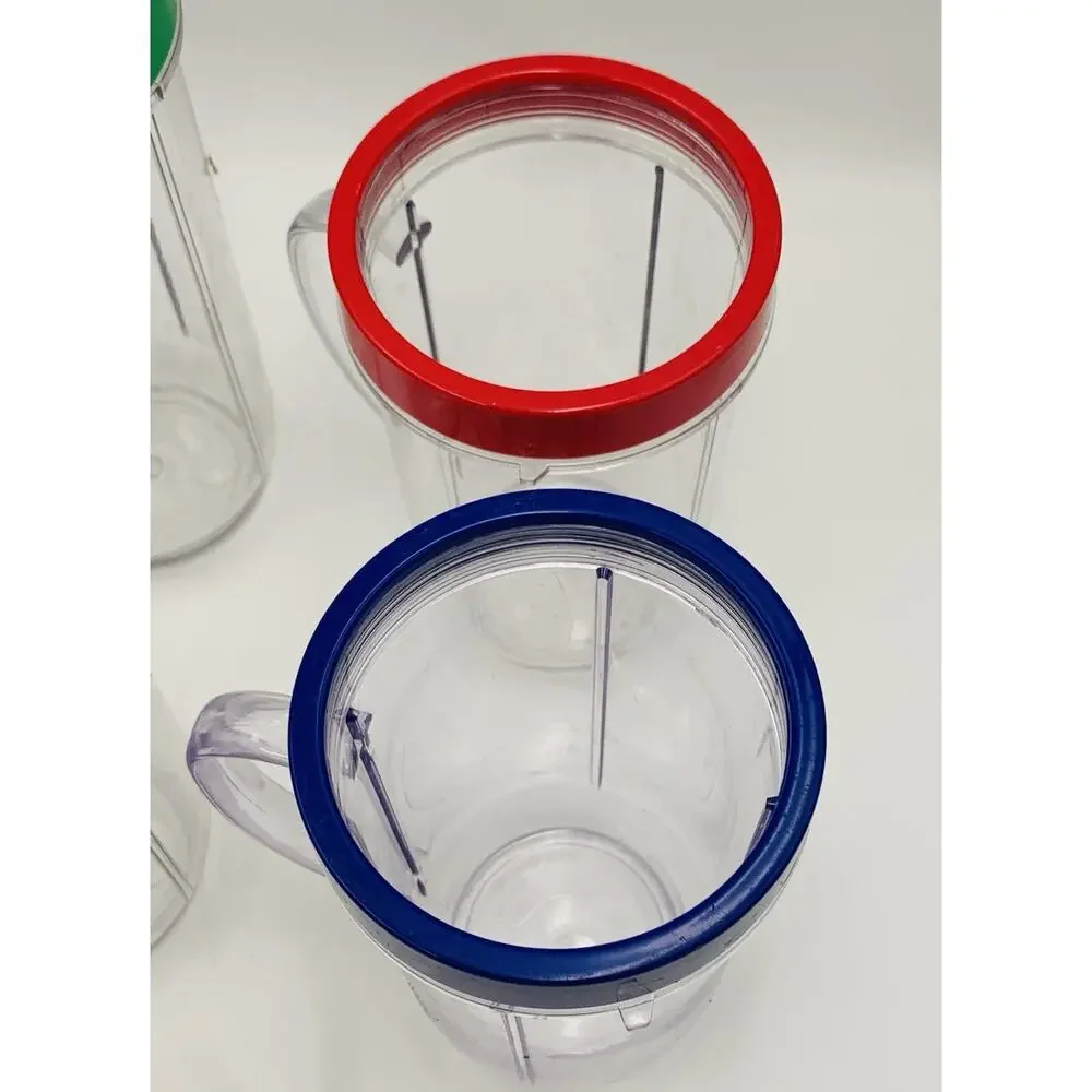 Magic Bullet Party Pack blender cups, handled mugs, and colored lip rings